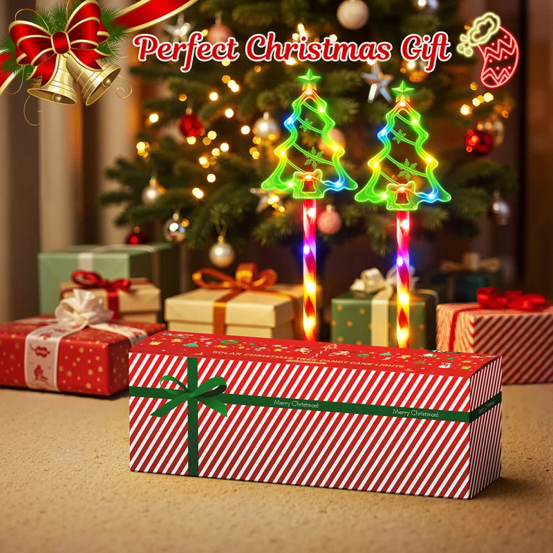 Mini Árvores de Natal Solares com LED – Kit com 10 Peças