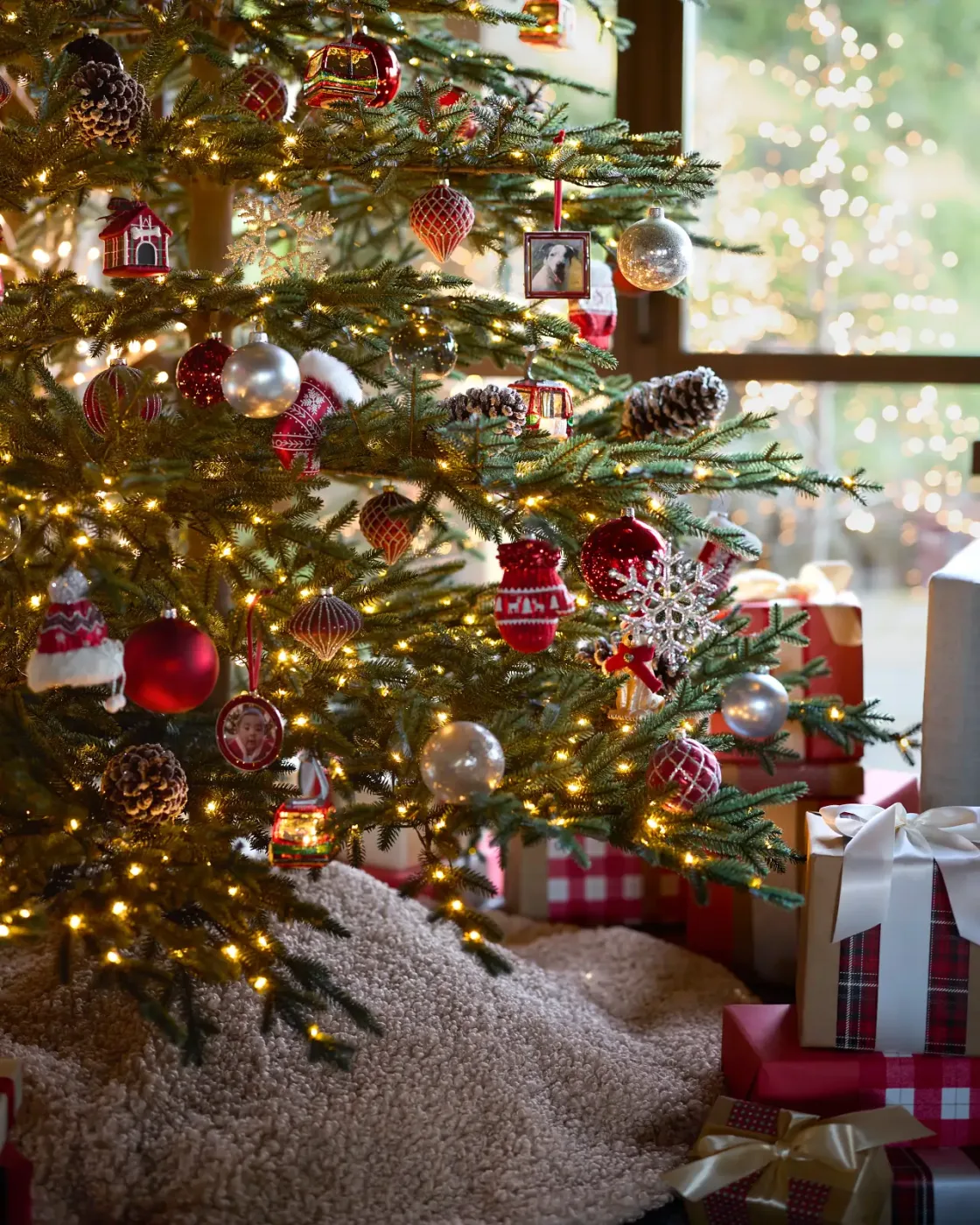 Saia para Árvore de Natal em Bouclé Bege